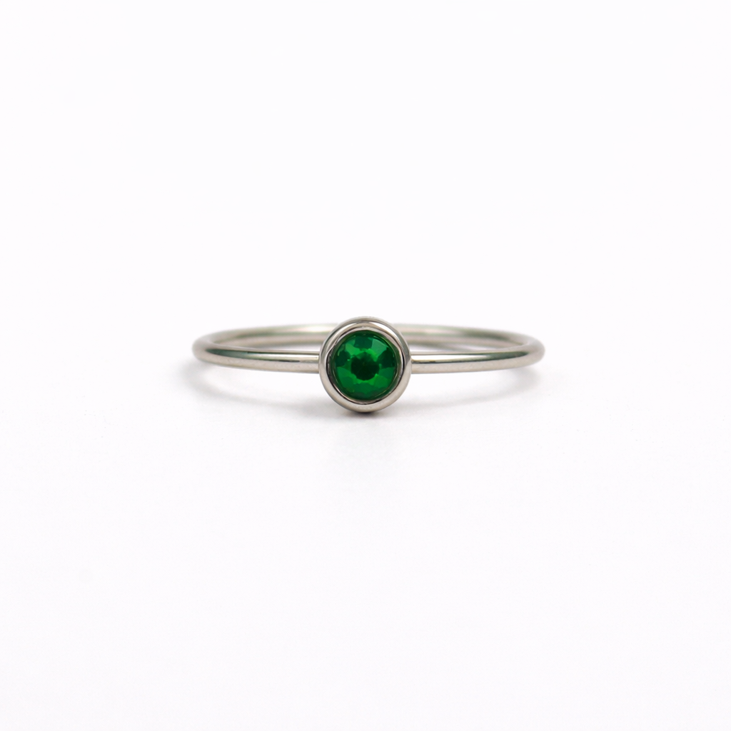 Birthstone ring May silver