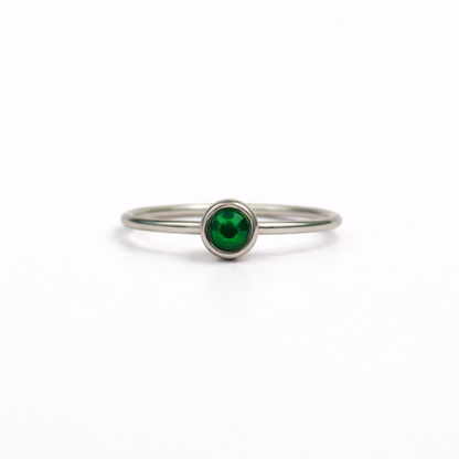 Geboortesteen ring zilver