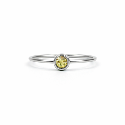Geboortesteen ring zilver
