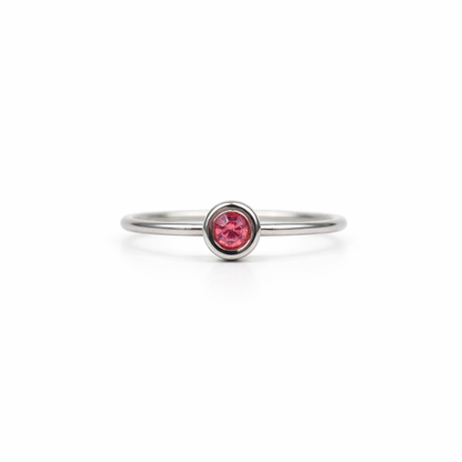 Geboortesteen ring zilver