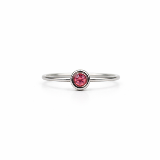 Geboortesteen ring oktober zilver