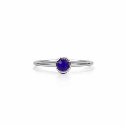 Geboortesteen ring zilver