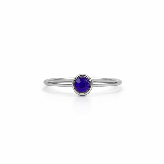 Geboortesteen ring september zilver