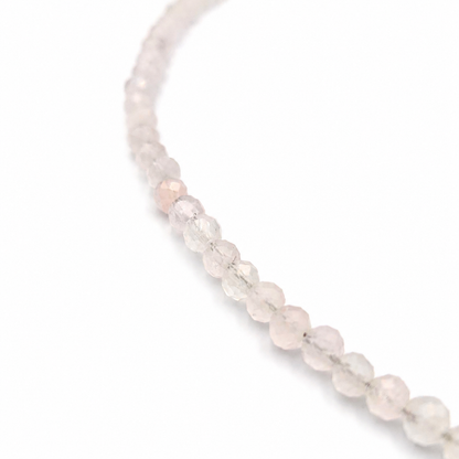 Rose quartz silver necklace