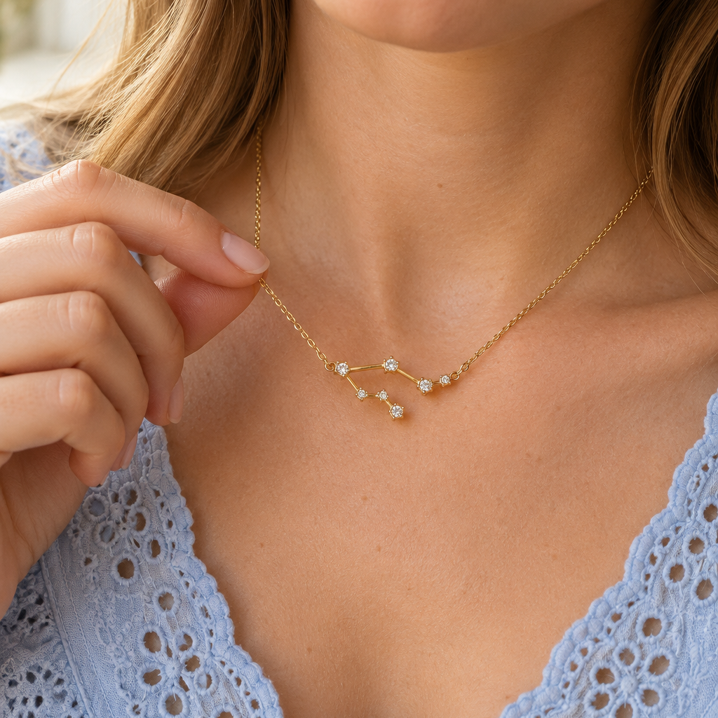 Sterrenbeeld-ketting-zirkonia-goud