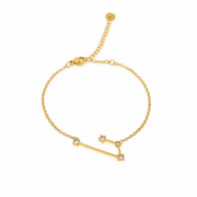 Armband van goldplated stainless steel met zirkonia steentjes in de vorm van het sterrenbeeld ram