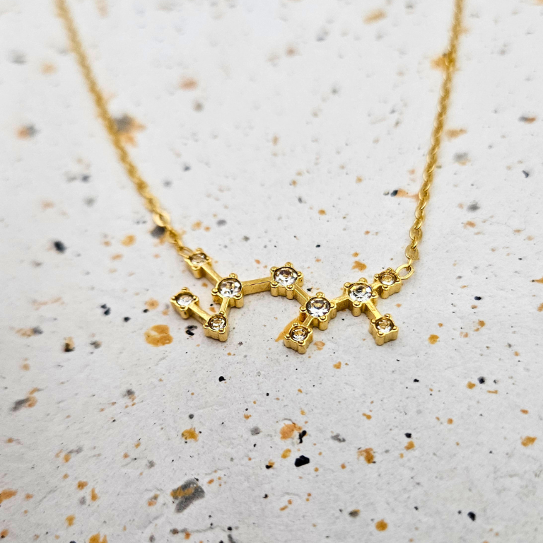 Ketting van goldplated stainless steel met sterrenbeeld boogschutter