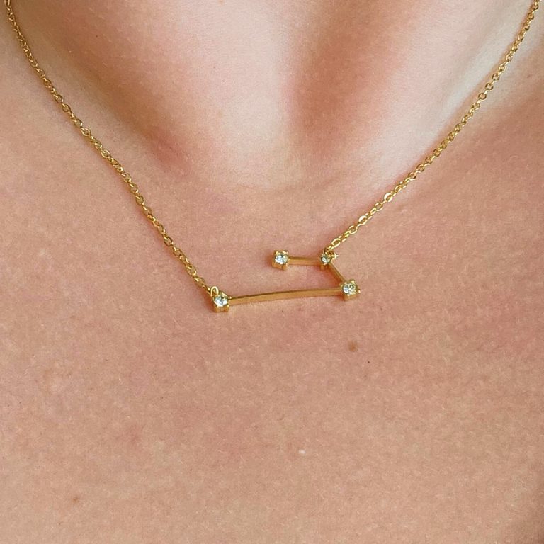 Ketting van goldplated stainless steel met sterrenbeeld ram