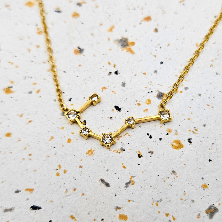 Ketting van goldplated stainless steel met sterrenbeeld stier