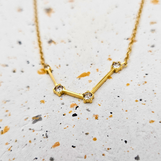 Ketting van goldplated stainless steel met sterrenbeeld waterman