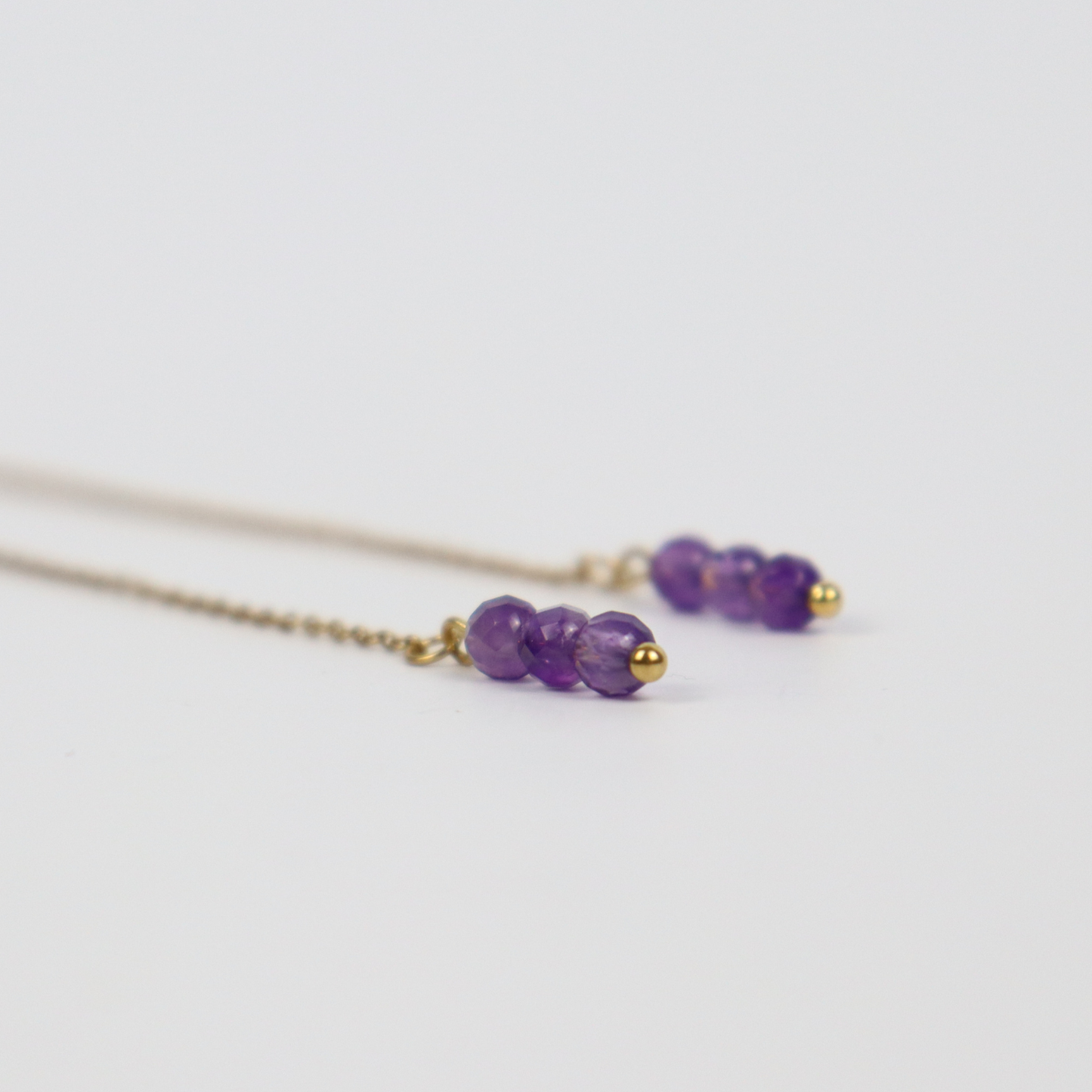 Ohrhänger in Amethyst und Gold