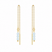 Threader earrings aquamarine gold