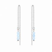 Threader earrings aquamarine silver