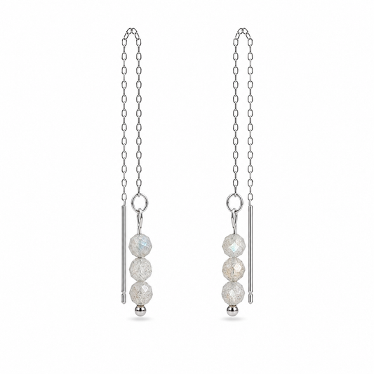 Threader earrings labradorite silver