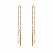 Threader earrings moonstone gold