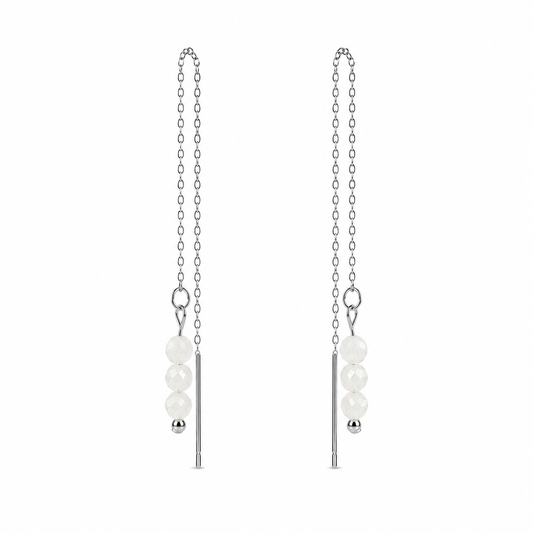 Threader earrings moonstone silver