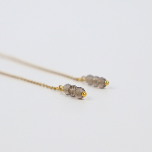 Ohrhänger aus Rauchquarz und Gold