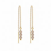 Threader earrings smoky quartz gold