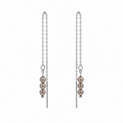 Threader earrings smoky quartz silver