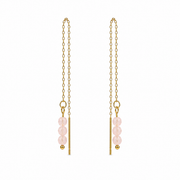 Threader earrings rose quartz gold