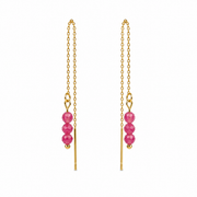 Threader earrings tourmaline gold