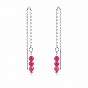 Threader earrings tourmaline silver